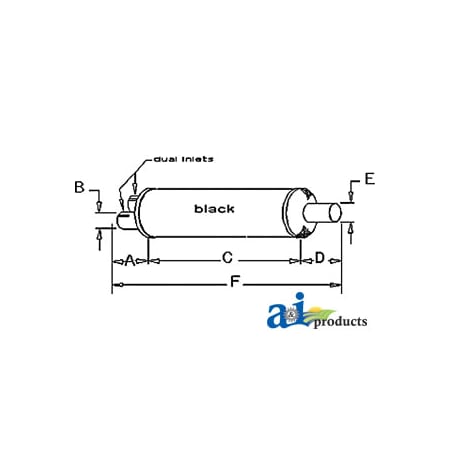 A & I Products Muffler 44" x10" x10" A-606T123A